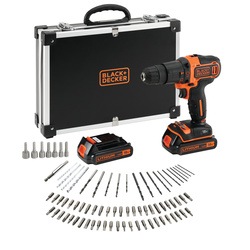Black and Decker - 18V slagskruvdragare 2 st batterier snabbladdare 80 tillbehr och vska - BDCHD18BAFC