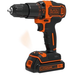 Black and Decker - 18V 2G slagborrmaskin med 400mA laddare 2x15Ah och vska - BDCHD18KB