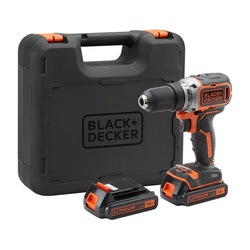 Black and Decker - 18V Lithiumion Brushless 2 Gear Drill Driver  2 Batteries  1 Amp charger  Kit Box - BL186K1B