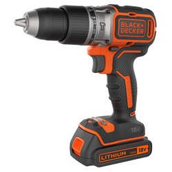 Black and Decker - 18V Lithiumion Brushless 2 Gear Hammer Drill  2 Batteries  1 Amp charger  Kit Box - BL188K1B