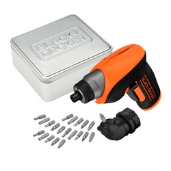 Black and Decker - 36V Lithiumion Cordless Screwdriver with 15Ah Battery Charger Rightangle attachment 20 Accessories in a Storage tin - CS3652LCAT