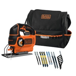 Black and Decker - SV 620W Autoselect pendulum jigsaw with10 blades and robust storage bag - KS901SESA