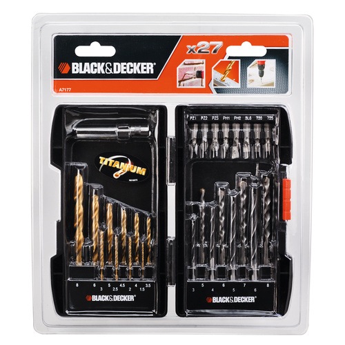 Black and Decker - SV 27 Piece Mixed Case with Tin Bits - A7177
