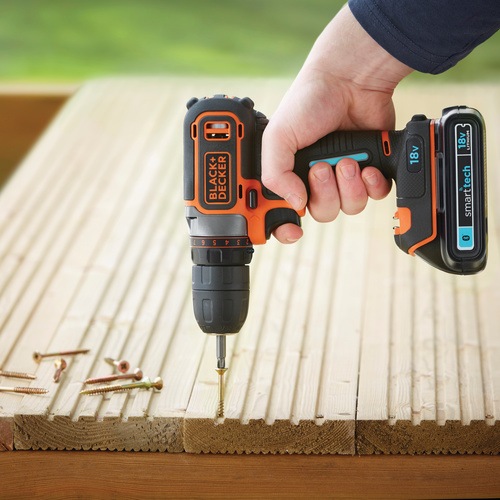 Black and Decker - 18V Smart Tech borrmaskin i frvaringsvska - BDCDC18KST