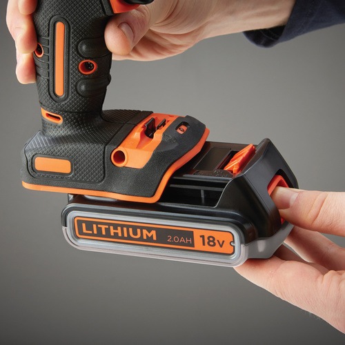 Black and Decker - 18V LiIon slagborrmaskin med tv batterier och laddare i kitbox - BDCHD18K1B2