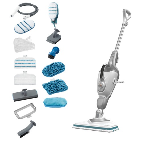 Black and Decker - 1600W 2i1 Steammop med deltahuvud SteMitt och 15 tillbehr - BHSM1615DSG