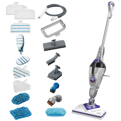 Black and Decker - 1600W 2i1 Steammop med deltahuvud SteMitt och 17 tillbehr - BHSM1615DSM