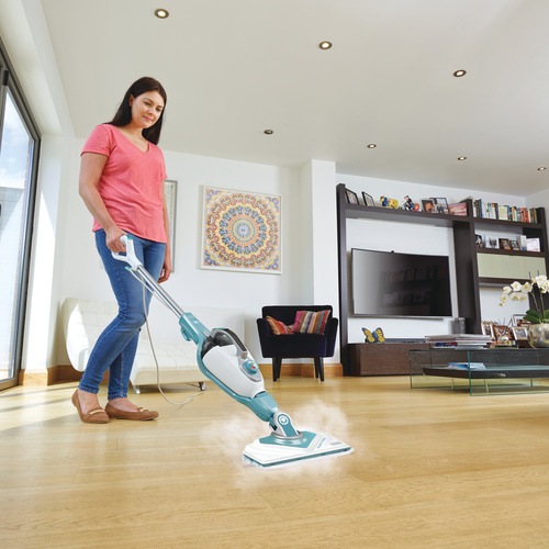 Black and Decker - 1600W 2i1 SteamMop med deltahuvud SteaMitt och 11 tillbehr - BHSM166DSM