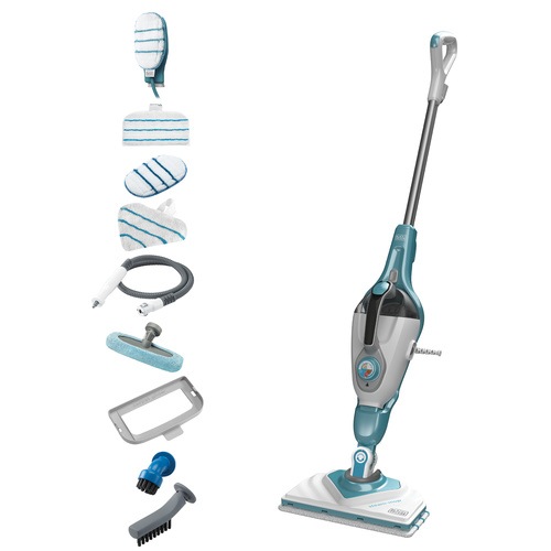 Black and Decker - 1600W 2i1 SteamMop med deltahuvud SteaMitt och 11 tillbehr - BHSM166DSM