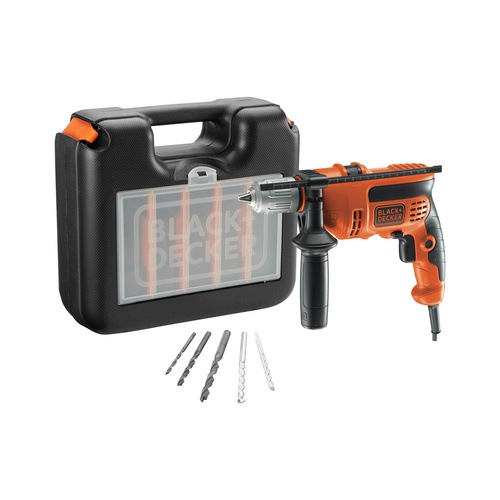 Black and Decker - SV 710W Corded Hammer Drill with 5 Accessories and Kitbox - CD714CRESKA