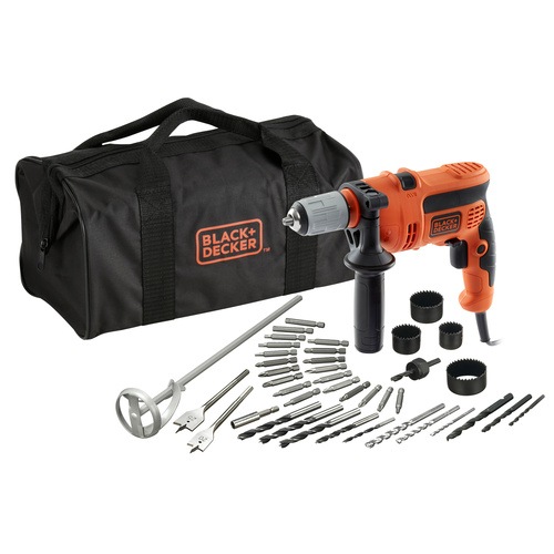 Black and Decker - SV 710W Percussion Hammer Drill with 40 accessories and storage bag - CD714CREW2