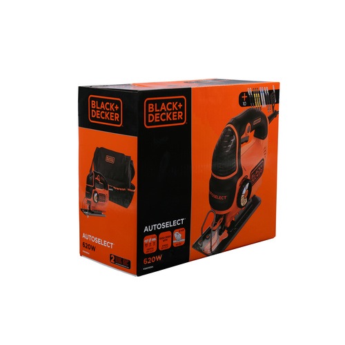 Black and Decker - SV 620W Autoselect pendulum jigsaw with10 blades and robust storage bag - KS901SESA